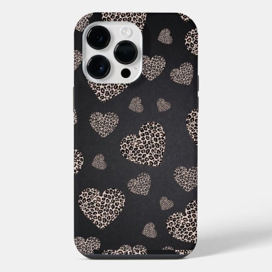 Coque Pour Pour iPhone 14 Pro Max Coeurs léopards (Verso)