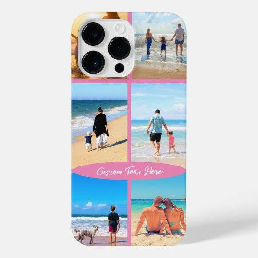 Coque Pour Pour iPhone 14 Pro Max Collage photo personnalisé Texte vos photos préfér (Verso)