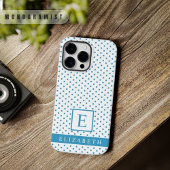 Coque Pour Pour iPhone 14 Pro Max Conception de point blanc bleu cyan bleu ciel pers