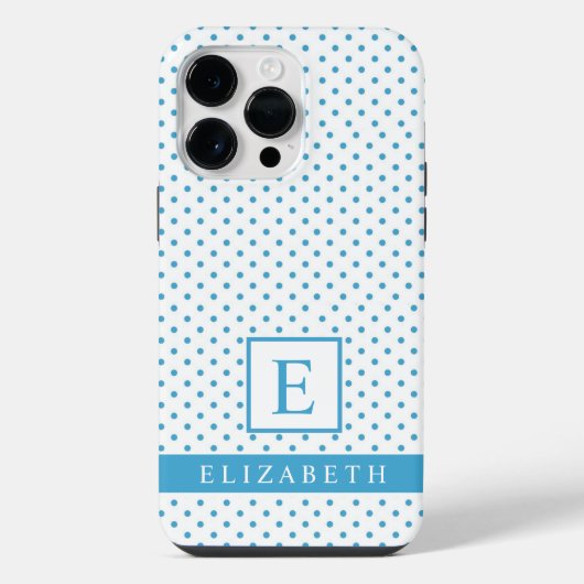 Coque Pour Pour iPhone 14 Pro Max Conception de point blanc bleu cyan bleu ciel pers (Verso)