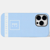 Coque Pour Pour iPhone 14 Pro Max Conception de point Polka Blanc bleu ciel pâle per (Back (Horizontal))