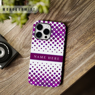 Coque Pour Pour iPhone 14 Pro Max Conception de point Polka blanc violet personnalis