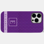 Coque Pour Pour iPhone 14 Pro Max Conception de point Polka foncé foncé violet foncé (Back (Horizontal))