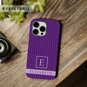 Coque Pour Pour iPhone 14 Pro Max Conception de point Polka foncé foncé violet foncé