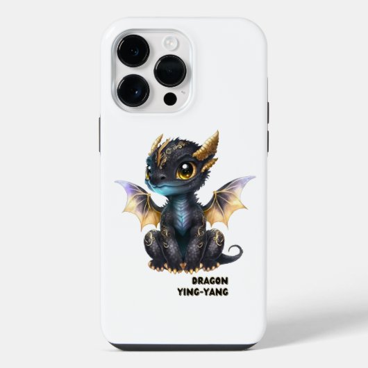 Coque Pour Pour iPhone 14 Pro Max Conception Dragon Noir (Verso)