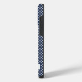 Coque Pour Pour iPhone 14 Pro Max Conception personnalisée bleu marine blanc à pois (Côté gauche)