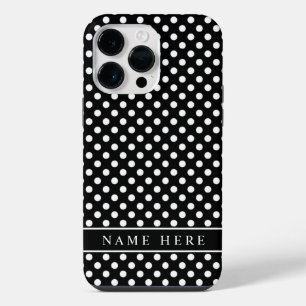 Coque Pour Pour iPhone 14 Pro Max Conception personnalisée en noir et blanc à pois
