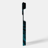 Coque Pour Pour iPhone 14 Pro Max Cool Bleu noir Hypergalaxie Ligne Abstraite Monogr (Côté gauche)