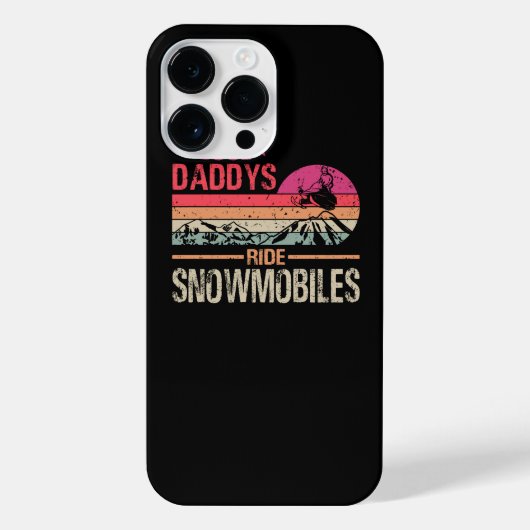 Coque Pour Pour iPhone 14 Pro Max Cool Daddy Ride Motoneiges - Snowmobile Papa Dadd (Verso)