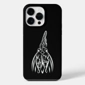 Coque Pour Pour iPhone 14 Pro Max Coq tribal noir et blanc (Verso)