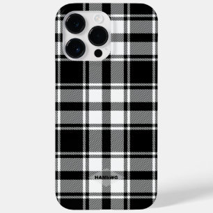 Coque Pour Pour iPhone 14 Pro Max Coque iphone Plaid noir et blanc HAMbWG