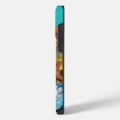 Coque Pour Pour iPhone 14 Pro Max Coque-M BLEU TURQUOISE AVEC CHAT NOIR (Côté gauche)