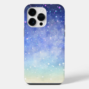 Coque Pour Pour iPhone 14 Pro Max Couleur Bleue Moderne Aquarelle Art Starry Nuit