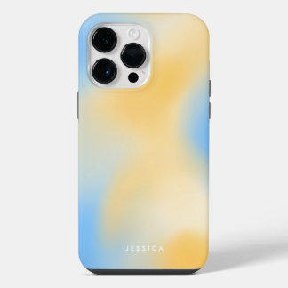 Coque Pour Pour iPhone 14 Pro Max Couleur de dégradé minimaliste Jaune