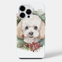 Couronne de Noël Caniche Fête de Chien Joyeux