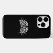Coque Pour Pour iPhone 14 Pro Max Crabe tribal noir et blanc (Verso Horizontal)