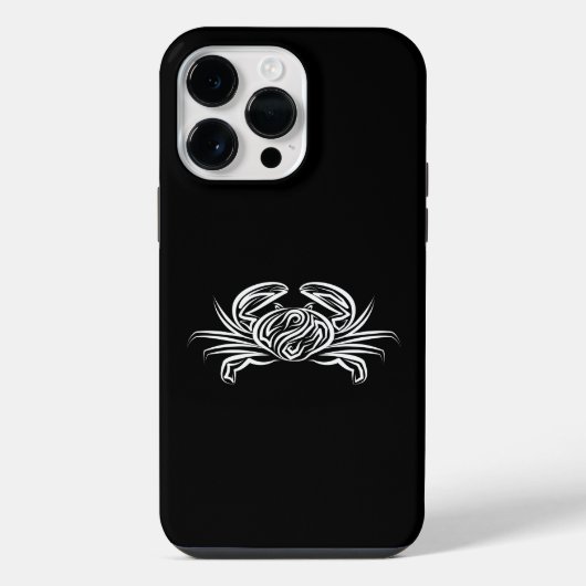 Coque Pour Pour iPhone 14 Pro Max Crabe tribal noir et blanc (Verso)