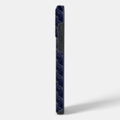 Coque Pour Pour iPhone 14 Pro Max Custom Initial Large Modern Blue Lattice Rubber (Côté gauche)