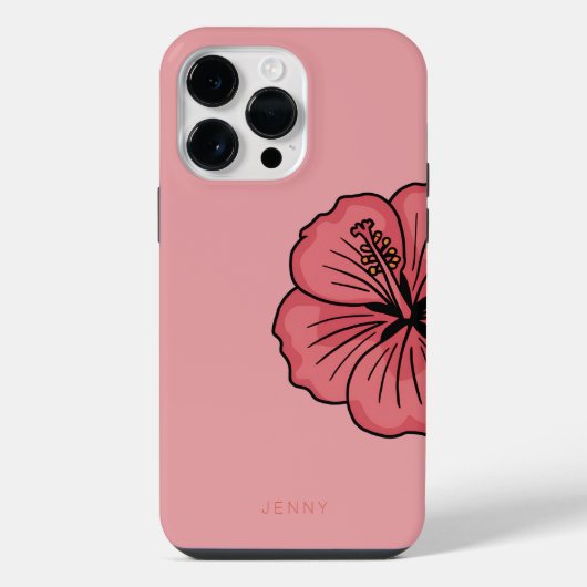Coque Pour Pour iPhone 14 Pro Max Cute hibiscus motif (Verso)
