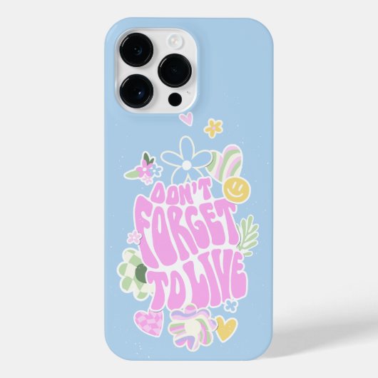 COQUE POUR POUR iPhone 14 PRO MAX DANOIS PASTEL RETRO N'OUBLIE PAS DE VIVRE (Verso)