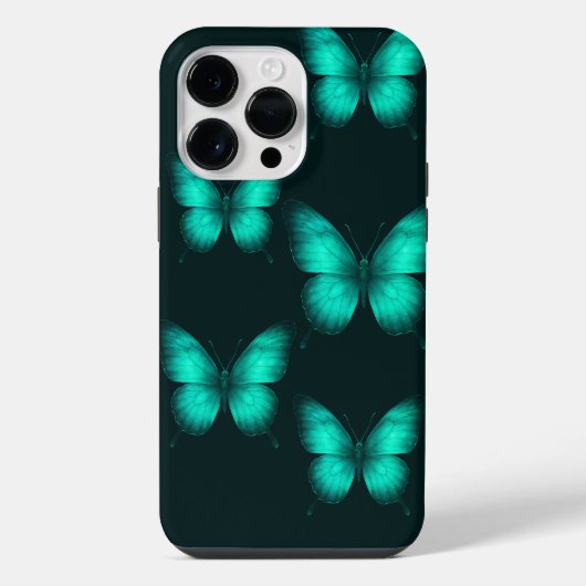 Coque Pour Pour iPhone 14 Pro Max DESIGN BORBOLETAS  VERDES Capa para celular (Verso)
