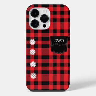 Coque Pour Pour iPhone 14 Pro Max Design chemise Flannel Rouge personnalisé