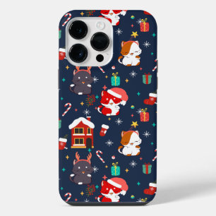 Coque Pour Pour iPhone 14 Pro Max Dessin festif Père Noël Cat Celebration