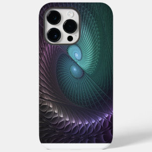 Coque Pour Pour iPhone 14 Pro Max Deux spirales colorées art fractal abstrait modern