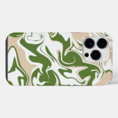 Coque Pour Pour iPhone 14 Pro Max Déversement - Blanc, Sable et Palm Green (Verso Horizontal)