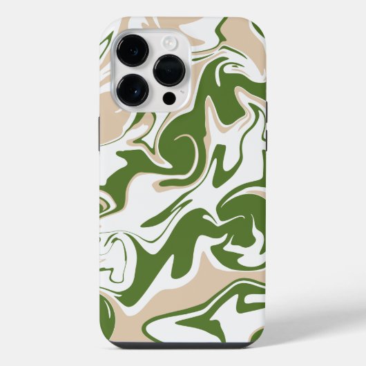 Coque Pour Pour iPhone 14 Pro Max Déversement - Blanc, Sable et Palm Green (Verso)