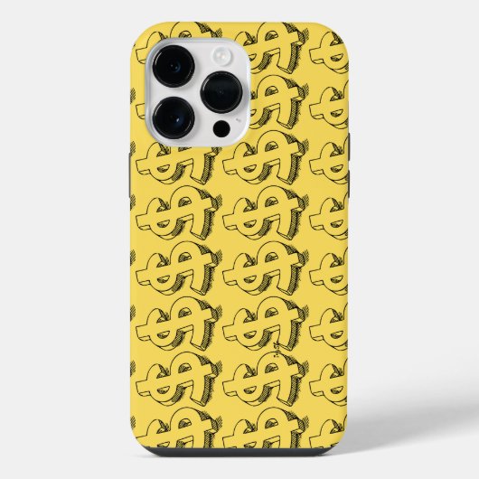 Coque Pour Pour iPhone 14 Pro Max dollar or (Verso)