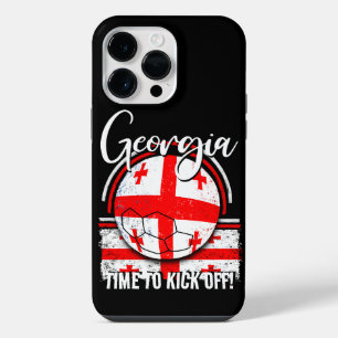 Coque Pour Pour iPhone 14 Pro Max Drapeau de la Géorgie de football, drapeau rétro r