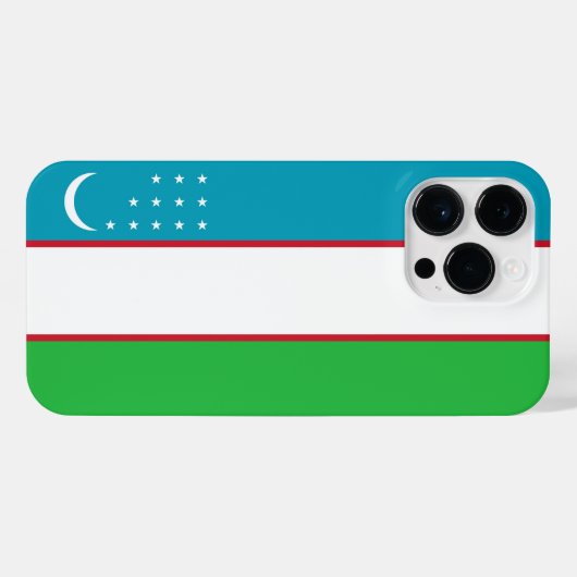 Coque Pour Pour iPhone 14 Pro Max Drapeau de l'Ouzbékistan (Verso Horizontal)