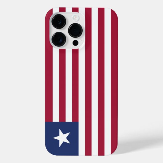Coque Pour Pour iPhone 14 Pro Max Drapeau du Libéria (Verso)