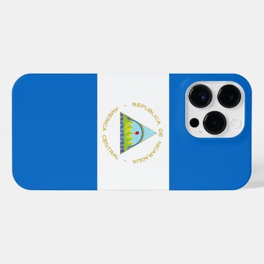 Coque Pour Pour iPhone 14 Pro Max Drapeau du Nicaragua (Verso Horizontal)