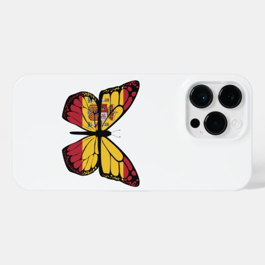 COQUE POUR POUR iPhone 14 PRO MAX DRAPEAU ESPAGNE BOUTTERFLY (Verso Horizontal)