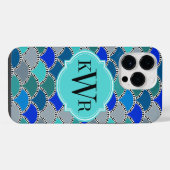 Coque Pour Pour iPhone 14 Pro Max Écaille Monogramme Rétro (Verso Horizontal)