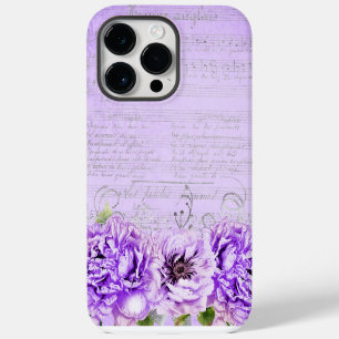 COQUE POUR POUR iPhone 14 PRO MAX ÉCRITURE LAVANDE D'ASPECT ANCIEN & FLEURS