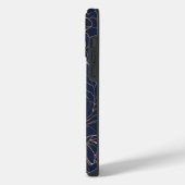 Coque Pour Pour iPhone 14 Pro Max Élégant bleu or Roses Nom (Côté gauche)