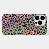 Coque Pour Pour iPhone 14 Pro Max Elegant Pink Blue Gold Glitter Black Leopard (Verso Horizontal)