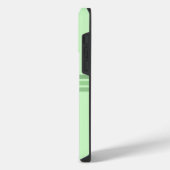 Coque Pour Pour iPhone 14 Pro Max Élégant vert clair rayé initial (Côté gauche)