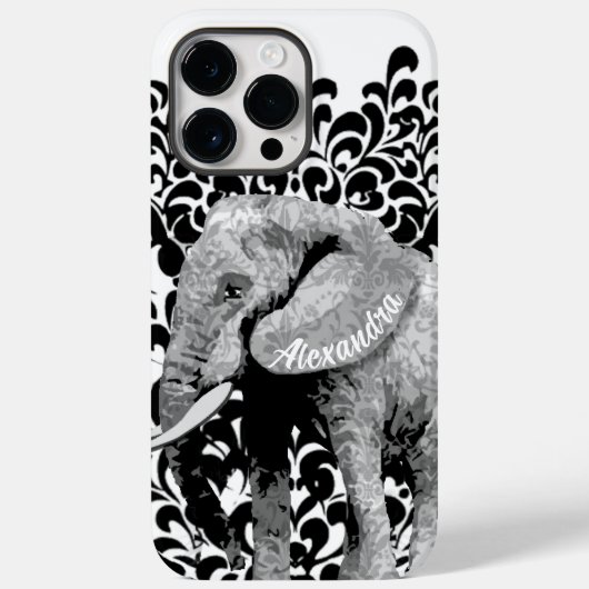 Coque Pour Pour iPhone 14 Pro Max Eléphant Damask iPhone 6 coque personnalisé (Verso)