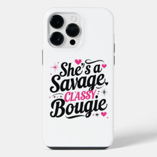 Coque Pour Pour iPhone 14 Pro Max Elle est une sauvage, classe, bourgeoise – Citatio