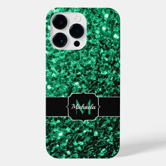 Coque Pour Pour iPhone 14 Pro Max Emerald Green fausse parties scintillant scintille (Verso)