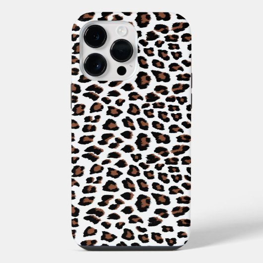 Coque Pour Pour iPhone 14 Pro Max Empreinte de léopard blanc (Verso)