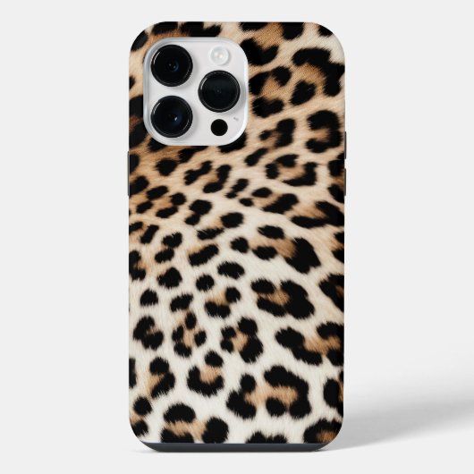 Coque Pour Pour iPhone 14 Pro Max Empreinte de léopard noir crème (Verso)