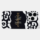 Coque Pour Pour iPhone 14 Pro Max Empreinte de léopard noir et blanc (Verso Horizontal)