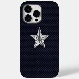 Coque Pour Pour iPhone 14 Pro Max Étoile nautique chromée sur impression en fibre de