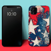 Étoiles rustiques et rayures coque iphone patrioti