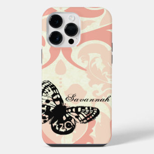 Coque Pour Pour iPhone 14 Pro Max Étui iPhone Papillon Vintage Simplement Pêche Dama